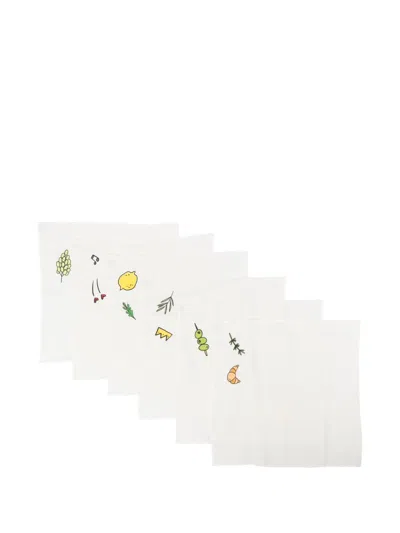 Bambah So & So Napkins (set Of Six) In White