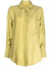 Bambah Spread-collar Satin Shirt In Grün