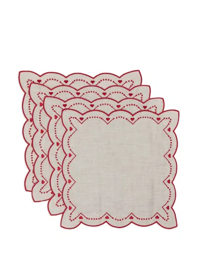 Bambah Sweetheart Napkins (set Of Six) In Neutral