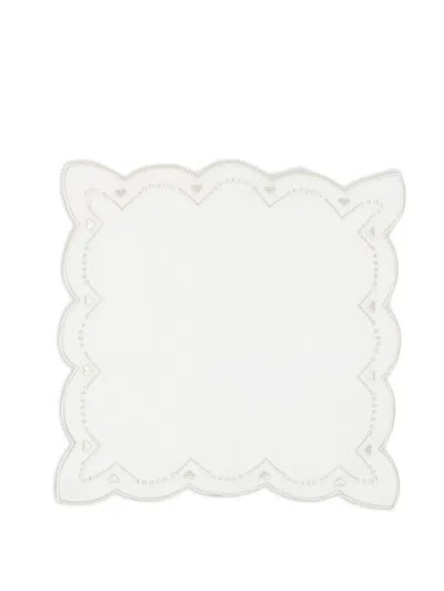 Bambah Sweetheart Scallop Napkin In White