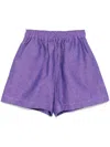 Bambah Tie Linen Shorts In Purple