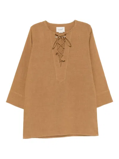 Bambah Tie-up Dress In Brown