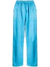 Bambah Torin Abstract-print Linen Lounge Trousers In Blue