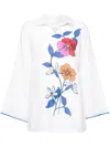 Bambah White Hibiscus Linen Tunic In White