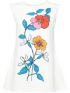 Bambah White Hibiscus Sleeveless Tunic In White