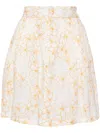 Bambah Yellow Daisy Mini Skirt In White