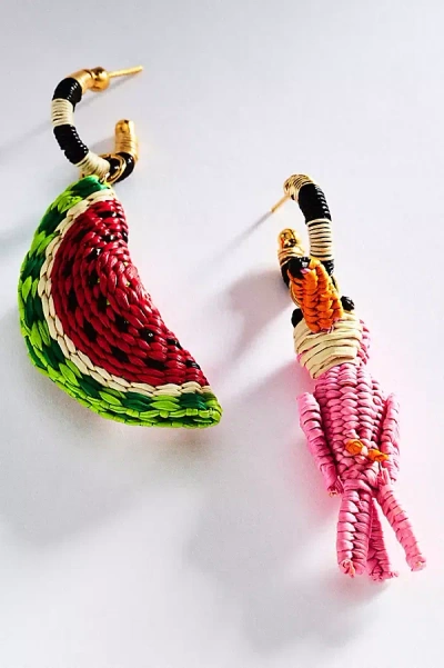 Bamboleira Clarte Charm Hoop Earrings In Multi