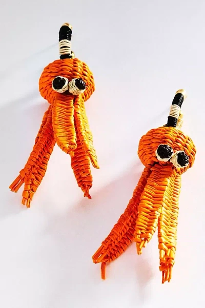 Bamboleira Clarte Charm Hoop Earrings In Orange