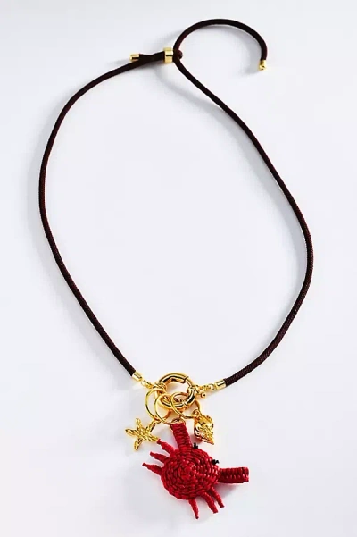 Bamboleira Senda Adjustable Cord Charm Necklace In Black