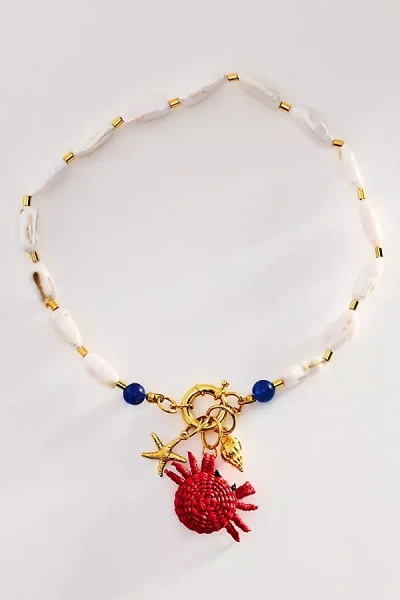 Bamboleira Senda Pearl Necklace + Removable Charms In Multi