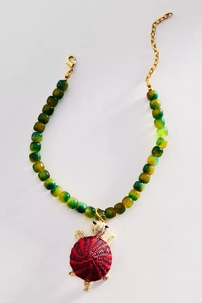 Bamboleira Zalva Necklace + Removable Charm In Green