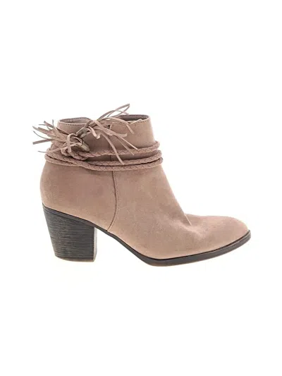 Pre-owned Bamboo Ankle Boots In Tan