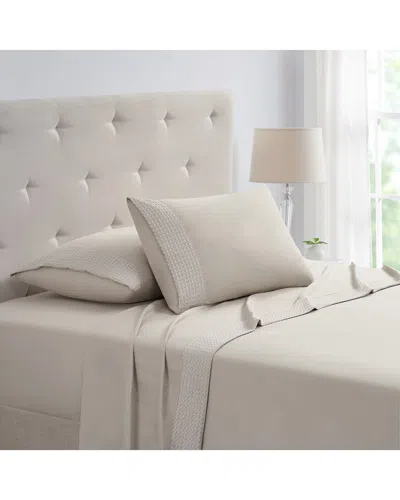 Bamboo Comfort 4pc 1800 Thread Count Waffle Hem Sheet Set In Neutral