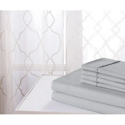 Bamboo Comfort Bamboo Luxury Chevron Embossed 4-piece Sheet Set In Silver