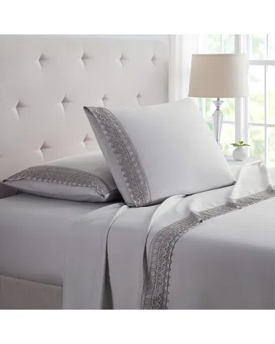 BAMBOO COMFORT BAMBOO COMFORT LACE CROCHET EMBROIDERY 4PC SHEET SET