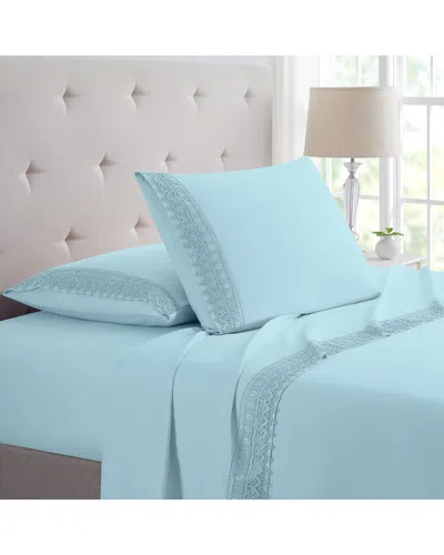BAMBOO COMFORT BAMBOO COMFORT LACE CROCHET EMBROIDERY 4PC SHEET SET