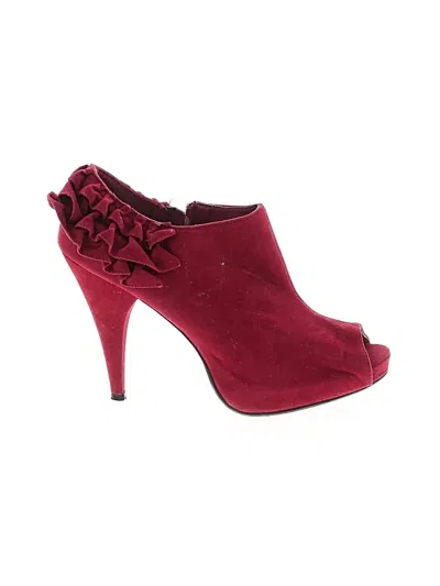 Pre-owned Bamboo Heels In Red