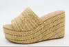 Bamboo Nopal Woven Wedge Sandal In Tan In Multi