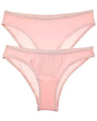 Bamboo Set Of 2 Essential Dipped Bikini Brief In Pink