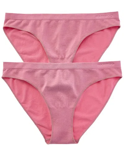 Bamboo Set Of 2 Essential High-cut Bikini Brief In Pink