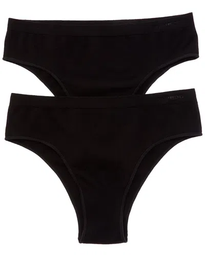 Bamboo Set Of 2 Seamless Cheeky Brief In Black