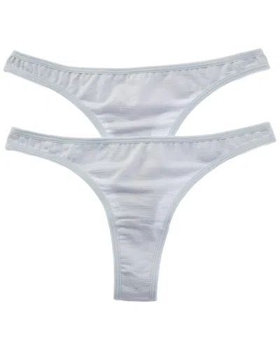 Bamboo Set Of 2 Seamless Cheeky Thong In Blue