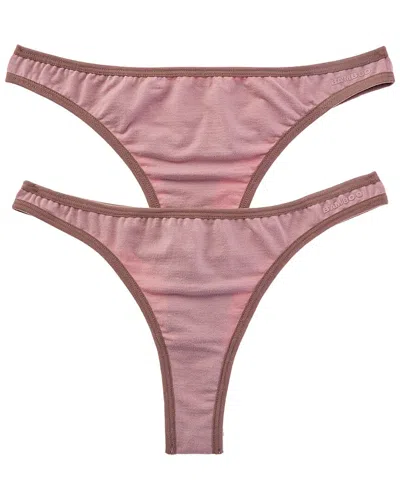 Bamboo Set Of 2 Seamless Cheeky Thong In Pink