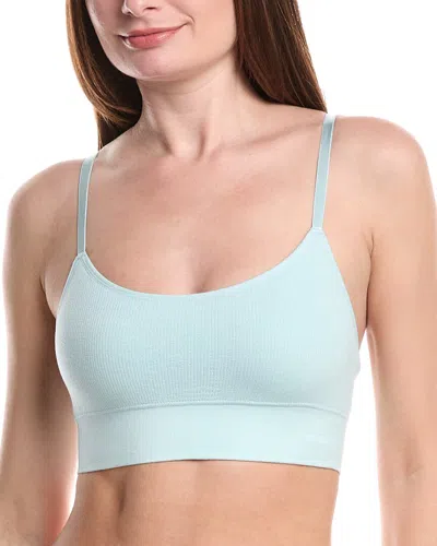 Bamboo Set Of 2 Seamless Waffle Classic Bralette In Blue