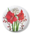 Bamboo Table Amaryllis Dinner Plates, Set Of 4 In Multi