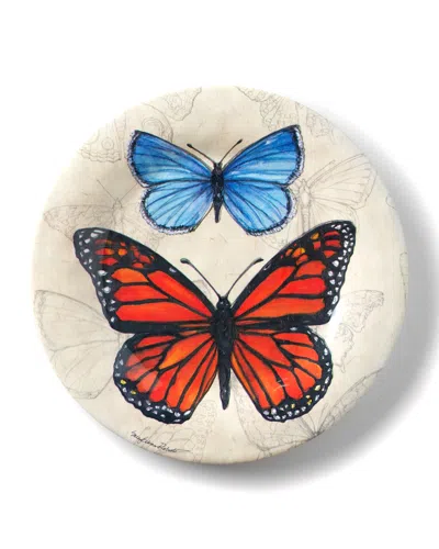 Bamboo Table Field Guild Butterflies Shatter-resistant Bamboo Salad Plates, Set Of 4 In Multi
