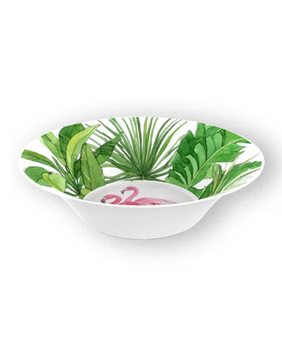 Bamboo Table Flamingo Tropics Shatter-resistant Bamboo Cereal Bowls, Set Of 4 In Pink