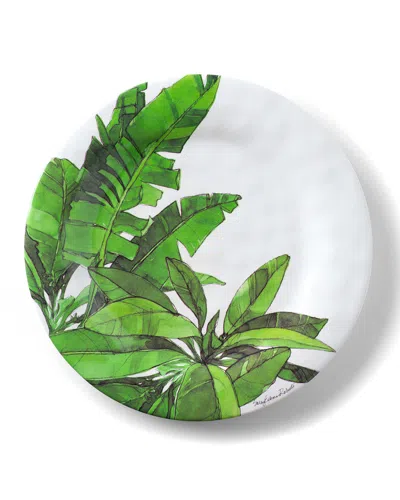 Bamboo Table Flamingo Tropics Shatter-resistant Bamboo Salad Plates, Set Of 4 In White