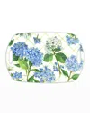 Bamboo Table Hydrangea Lattice Shatter-resistant Bamboo Serving Tray In Multi