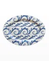 Bamboo Table Indigo Song Oval Platter In Blue