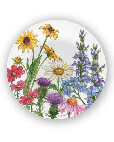 Bamboo Table Wildflowers Shatter-resistant Bamboo Dinner Plates, Set Of 4 In Multi