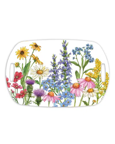 Bamboo Table Wildflowers Shatter-resistant Bamboo Serving Tray In Multi