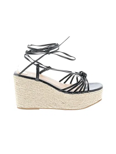 Pre-owned Bamboo Wedges In Black