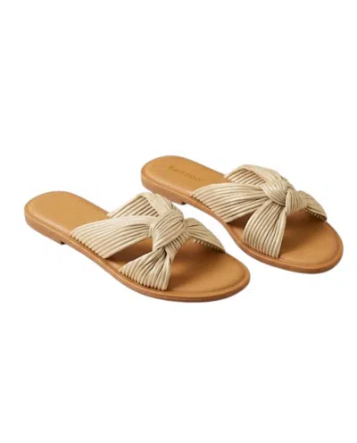 Bamboo Women's Beach Fun Slide In Beige In Multi