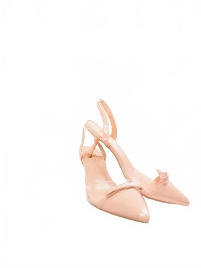 Bamboo Women's Bow Kitten Heel In Nude In Pink