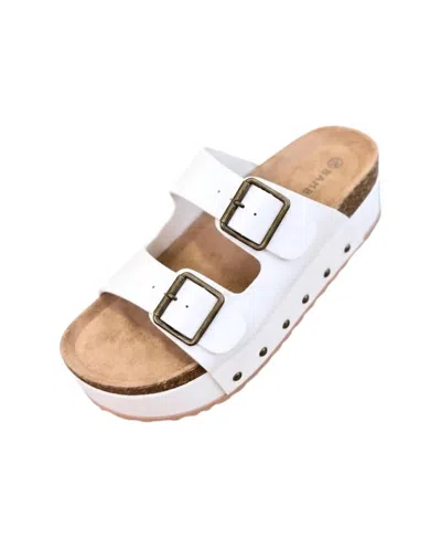 Bamboo Women's Chunky Slides In White