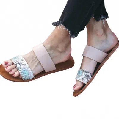 Bamboo Women's Snake Sandals In Blush In Multi