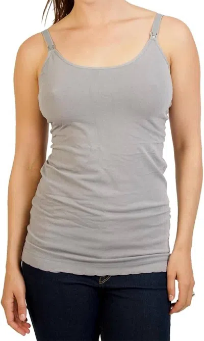 Bamboobies Nursing Tank Top In Grey In Gray
