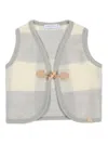 Bamboom Checked Toggle-fastening Gilet In Gray