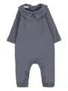Bamboom Collared Buttoned Babygrow In Blue