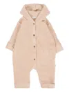 Bamboom Hooded Buttoned Babygrow Set In Neutral