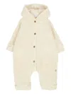 Bamboom Hooded Buttoned Babygrow In White