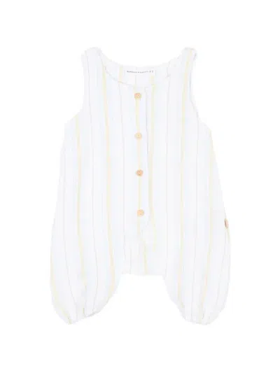 Bamboom Babies' Striped Romper In White