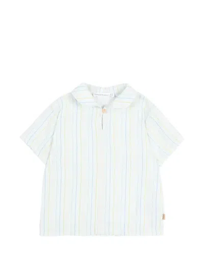 Bamboom Babies' Striped Short-sleeves Shirt In White