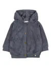 Bamboom Teddy Hooded Bomber Jacket In Gray