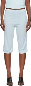 Bambou Roger Kwong Blue Double Face Crêpe Jersey Dance Corsaire Lounge Pants In Blue